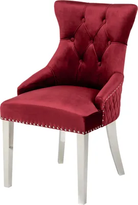 Obrázek produktu pro Elegantní židle CASTLE z červeného sametu s hlavou lva v barokním designu