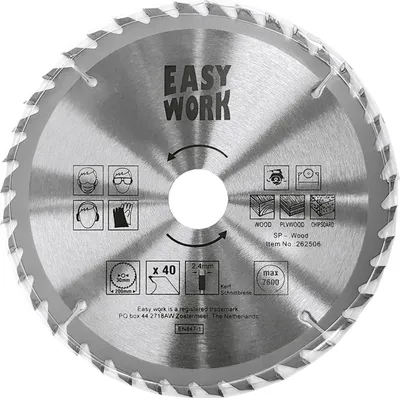 Obrázek produktu pro Easy Work 73625 Pilový kotouč, Ø 250 mm, 40 zubů, stříbrný