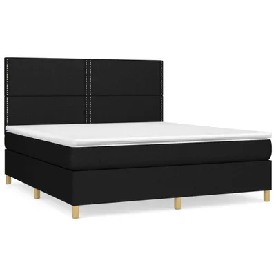 Produktbild von vidaXL Boxspringbett mit Matratze Schwarz 180x200 cm Stoff