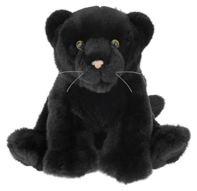 Image de Peluche réaliste, 25 cm, noir intense, avec un pelage particulièrement doux