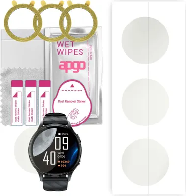 Produktbild von apgo 3 Stück Schutzfolie, Matt, kompatibel mit Kumi GW5 Smartwatch, Hydrogel Displayschutzfolie mit Positionierhilfe, Displayfolie, robust und kratzfest