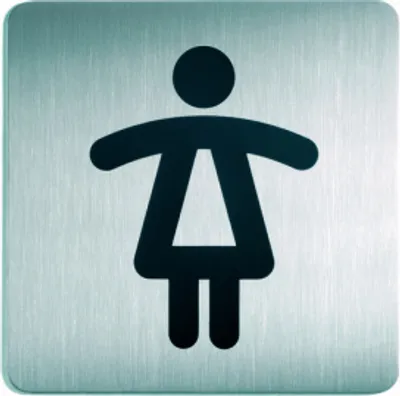 Produktbild von WC-Piktogramm, Damen, quadratisch, Edelstahl, 1 Stk.