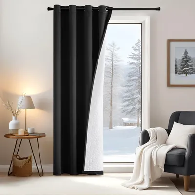 Thermo-Vorhang doppellagig, 260x132 cm, schwarz, 1 Stück
