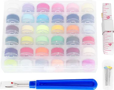 Produktbild von Spule mit Faden, transparente Spule, Näh- und Stickmaschinenzubehör, 36-Farben-Set