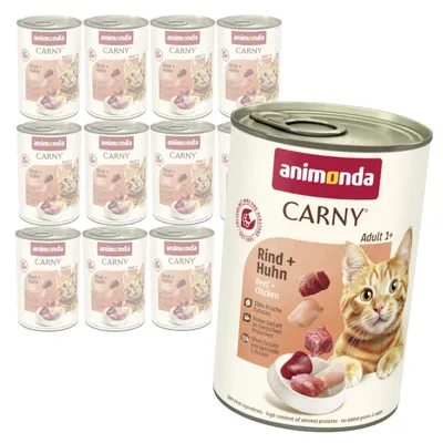 Zdjęcie produktu dla Animonda Carny Adult 12x400g Mokra Karma Dla Kota z Wołowiną i Kurczakiem