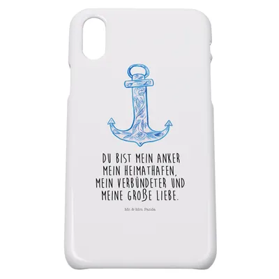 Produktbild von Mr. & Mrs. Panda Iphone 10 Handyhülle Anker Blau - Weiß - Geschenk, Cover, Gute Laune, X, Handy, Hülle