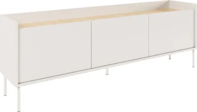 Produktbild von Selsey Tovi - TV-Schrank 3-türig, 175 cm, Weiß / Holzoptik Eiche