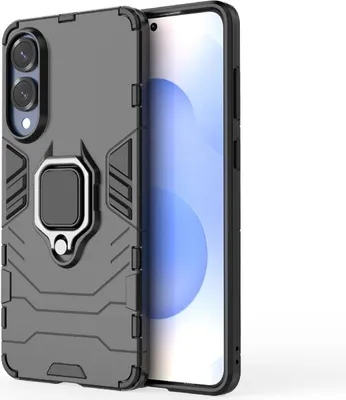 Produktbild von Für Samsung Galaxy S25 Edge 5G TPU / PC Design Magnet Ring Halter Hülle Schwarz