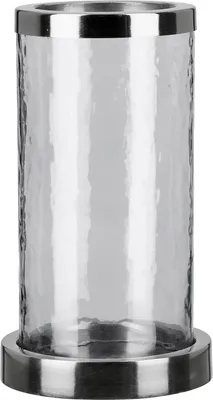 Produktbild von Gilde Windlicht, zylindrisch, "Smoke", Glas, Metall, klar, VE 2, H. 27,5 cm, D. 18 cm Höhe: 27.50 cm Durchmesser: 18.00 cm 55269