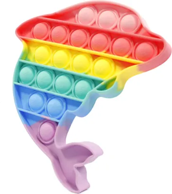 Produktbild von Push Bubble Pop It Delfin Antistress Spielzeug - Fidget Toy zur Entspannung & Spaß