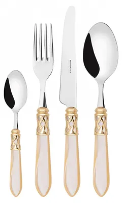 Productafbeelding van ALADDIN, Gouden Rand, Bestekset, 24 delen, Compacte verpakking, Casa Bugatti