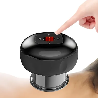 Produktbild von 2-in-1 Elektrisches Schroepftherapie-Massagegeraet, intelligentes Gua Sha-Werkzeug mit automatischem Timer, 12 Temperatur- und Saugstufen, einstellbar, kabelloser Typ-C-Akku mit 1800 mAh, Schroepfgeraet, Muskelentspanner