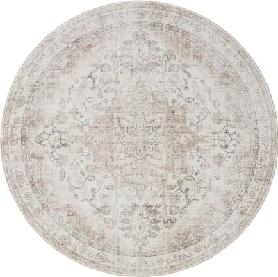 Produktbild von Interiyou Waschbarer Teppich Gent Rosa/Beige ø 120 cm rund