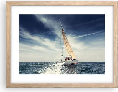 Produktbild von Gerahmtes Poster - Rahmen in heller Eiche - Segeln Yacht Reise - 40x30 cm - Wand Bild - Wanddeko - Wandbilder - Wandposter - Bilderrahmen - Bilder - Kunstdruck - Wandbild - P2NAA40x30-2797