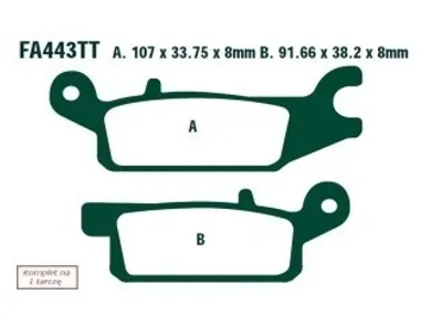 Produktbild von EBC Brakes FA443TT Bremsbeläge Satz Bremsklötze