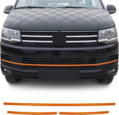 Obrázek produktu pro Mřížky chladiče pro VW T6 Transporter 2015-2019 Highline chrom oranžová 3x