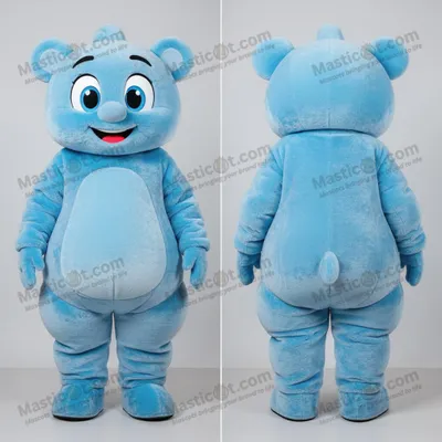 Image de Mascotte MASTICOT jongleuse joyeuse bleu ciel