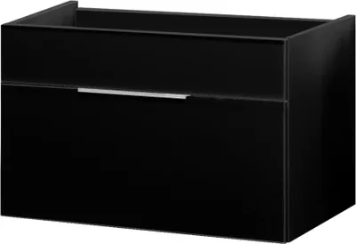 Produktbild von FACKELMANN Waschtischunterschrank KARA / Schrank mit Soft-Close-System / Maße (B x H x T): ca. 80 x 59 x 49 cm / fürs WC oder Badezimmer / Korpus: Anthrazit / Front: lackiertes Glas in Anthrazit
