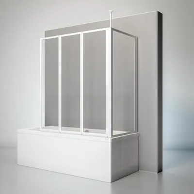 Produktbild von Schulte Duschabtrennung für Badewanne, 3-teilig mit Seitenwand, Faltwand: 129 x 140 cm, Seitenwand geeignet für eine Wannentiefe von 68 - 71 cm, 3 mm Sicherheitsglas (ESG) Klar hell, Alpinweiß