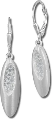 Produktbild von SilberDream Ohrhänger für Damen Silber weiß oval Zirkonia Ohrringe SDO354M