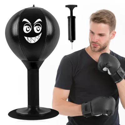 Immagine prodotto di Sacco da boxe da tavolo - Nero. Mini sacco da boxe - 20 x 8 cm - Materiale sintetico