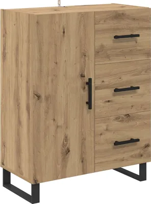 Zdjęcie produktu dla vidaXL Kredens dębowy Artisan 69,5 x 34 x 90 cm drewno kompozytowe i żelazo