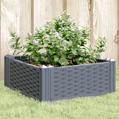 Produktbild von "Rabatt" Garten-Hochbeet/Pflanzkasten/Pflanzkübel - mit Erdspießen Blaugrau 42,5x42,5x28,5 cm PP - Beete CC16911