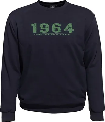 Produktbild von Übergrößen Sweatshirt AHORN SPORTSWEAR Vintage Number rauchgrün Navy 9XL
