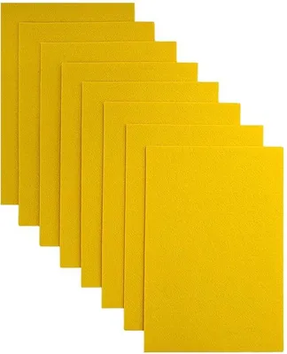Zdjęcie produktu dla Żółty filc, grubość 2 mm, 20 x 30 cm, 8 sztuk, kwadraty do majsterkowania, do projektów rękodzielniczych