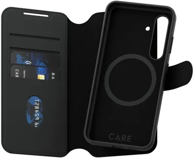 Produktbild von PanzerGlass CARE™ by ® Case Tango 2-in-1 Wallet m. Qi Compatible Samsung Galaxy S25+, Cover, Samsung, Samsung - Galaxy S25+, Schwarz