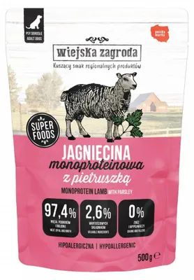 Immagine prodotto di Wiejska Zagroda Agnello monoproteico cibo umido per cani 500g