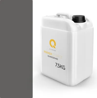 Produktbild von Q-Cover Quarzgrund Für Buntsteinputz 7,5kg Dunkelgrau M05 Acrylatdispersion Grundiermittel Innen & Außen Für Wände Ca. 0,3-0,4 Kg/M2