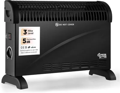 Produktbild von DONYER POWER 2KW Konvektor mit Thermostat – Leise – Wandmontage | 3 Heizstufen (750W/1250W/2000W) – Leiser Betrieb – Stand- & Wandmontage – Sofort