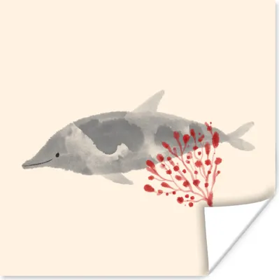 Produktbild von MuchoWow® Poster Tiere - Pflanzen - Meer - Aquarell 75x75 cm - Wand Dekoration