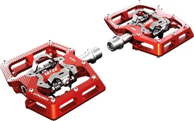 Produktbild von Tatze CONTACT DH Pedal 88x97 mm Rot - Downhill Klick- und Plattformpedal mit ...