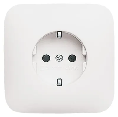 Imagen del producto de BJ Reflex SI Schuko completo, modelo 20EUJKS-214, color blanco alpino, con placa de montaje elevada