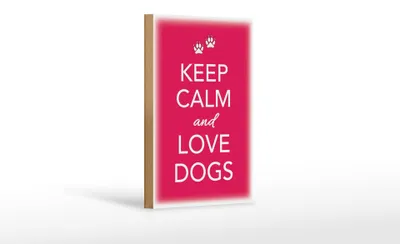 Produktbild von Holzschild Spruch 12x18cm Keep Calm and love dogs Hund