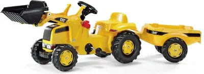 Produktbild von rolly toys Kid CAT Trettraktor mit Schaufellader und Anhänger, Maße: 161x47x55 cm; 02 328 8