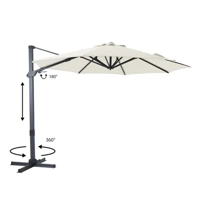 Immagine prodotto di AXI Cyrus Premium Ombrellone da Giardino Grigio/Beige- Ombrellone da esterno 300x300 cm - Ombrellone da Terrazzo, Struttura Alluminio, Rotazione