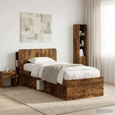 Immagine prodotto di vidaXL Comodino con contenitore in legno di rovere affumicato