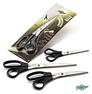 Obrázek produktu pro Kancelářské nůžky Faibo 16 cm symetrická tmavě modrá plastová rukojeť -Blister-.