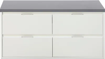 Produktbild von Sanox Waschtischunterschrank Porto BxHxT 120 x 55 x 50 cm Frontfarbe weiß hochglanz mit WT-Platte Icegreen
