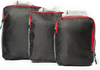 Produktbild von Famanu Packtassenset mit Kompression - 3-teiliges Premium Kofferorganizer-Set - ultraleicht - schwarz