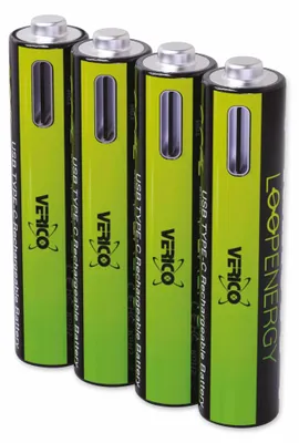 Produktbild von VERICO LoopEnergy AAA 900, wiederaufladbare USB-C Batterie AAA 1,5V 900mWh (600m