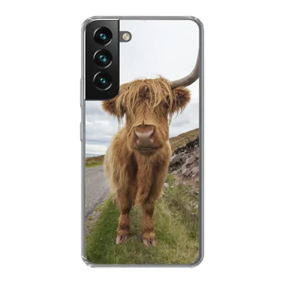 Produktbild von MuchoWow® Handyhülle Schutzhülle Hülle für Samsung Galaxy S22 Schottischer Highlander - Hörner - Berg Silikon Softcase Handy Hülle - Mobiltelefonhülle
