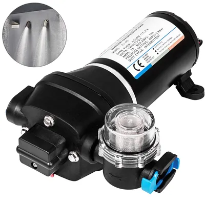 Image de Pompe à membrane à pression d'eau VEVOR - 12V FL-40 Pompe à membrane haute pression, 40 PSI, pompe à eau auto-amorçante automatique avec débit de 17 L/Min