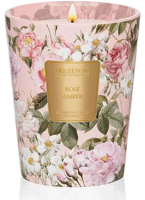 Obrázok produktu pre Vôňková sviečka Rosa Amber, 400 g, sójový vosk, doba horenia 75 hodín, orientálna vôňa