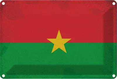 Produktbild von vianmo Blechschild 12x18 cm Burkina Faso Vintage Flagge Fahne Wappen