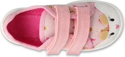 Produktbild von Canvas-Sneaker Befado 907P165 rosa mit Teddybären, Klettverschluss