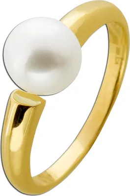 Produktbild von Perlenring Spannring Gold 585 14K Weisse Perle 9mm 19